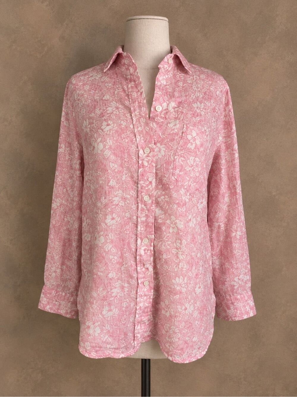 J.Crew Size 8 Classic Fit Soft Gauze Shirt Pink Tossed Floral Button Down
